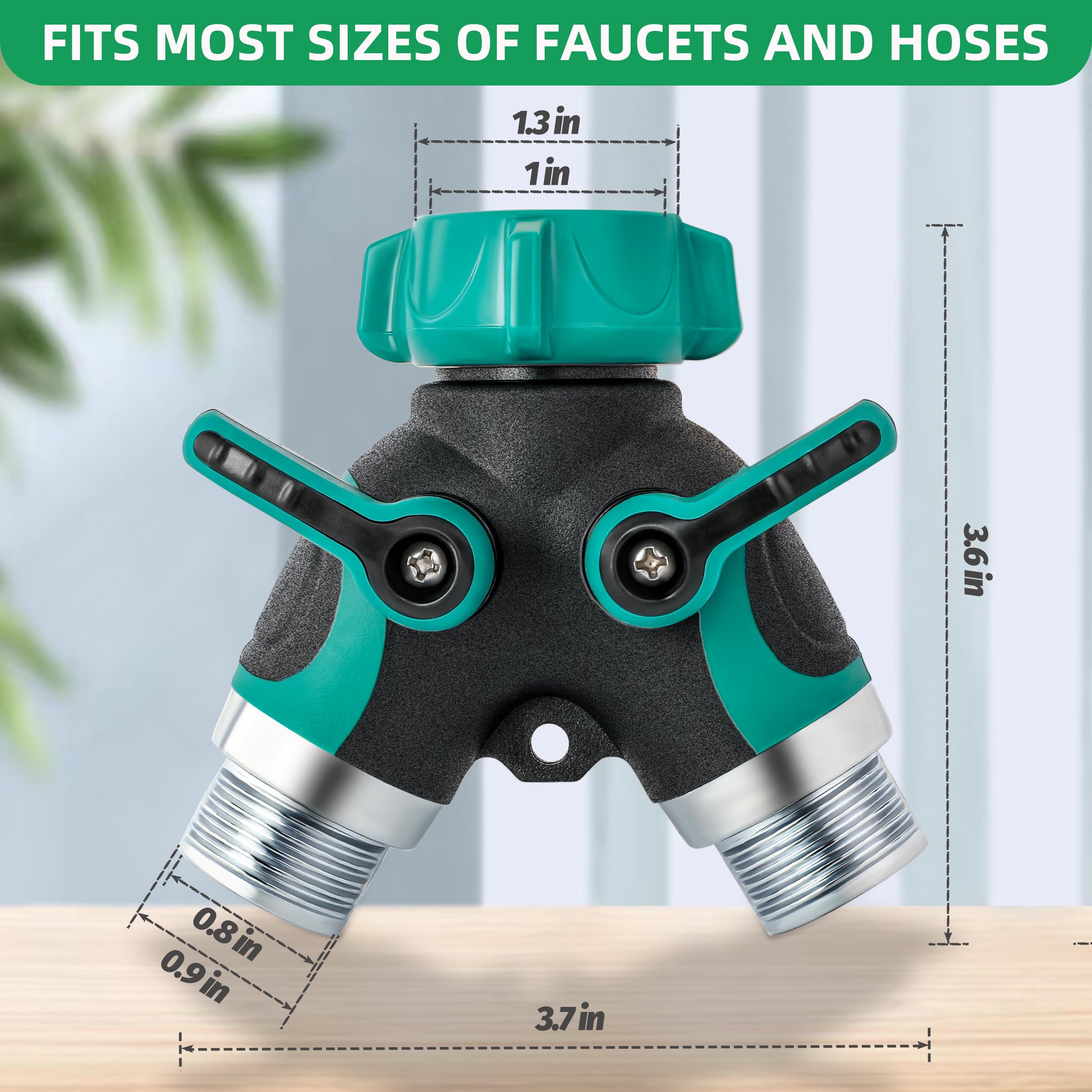 LUCDNC faucet Y connector with shut-off valve enabling easy flow control.