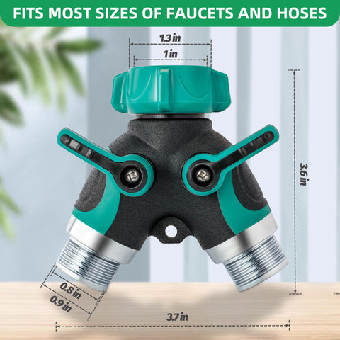 LUCDNC faucet Y connector with shut-off valve enabling easy flow control.