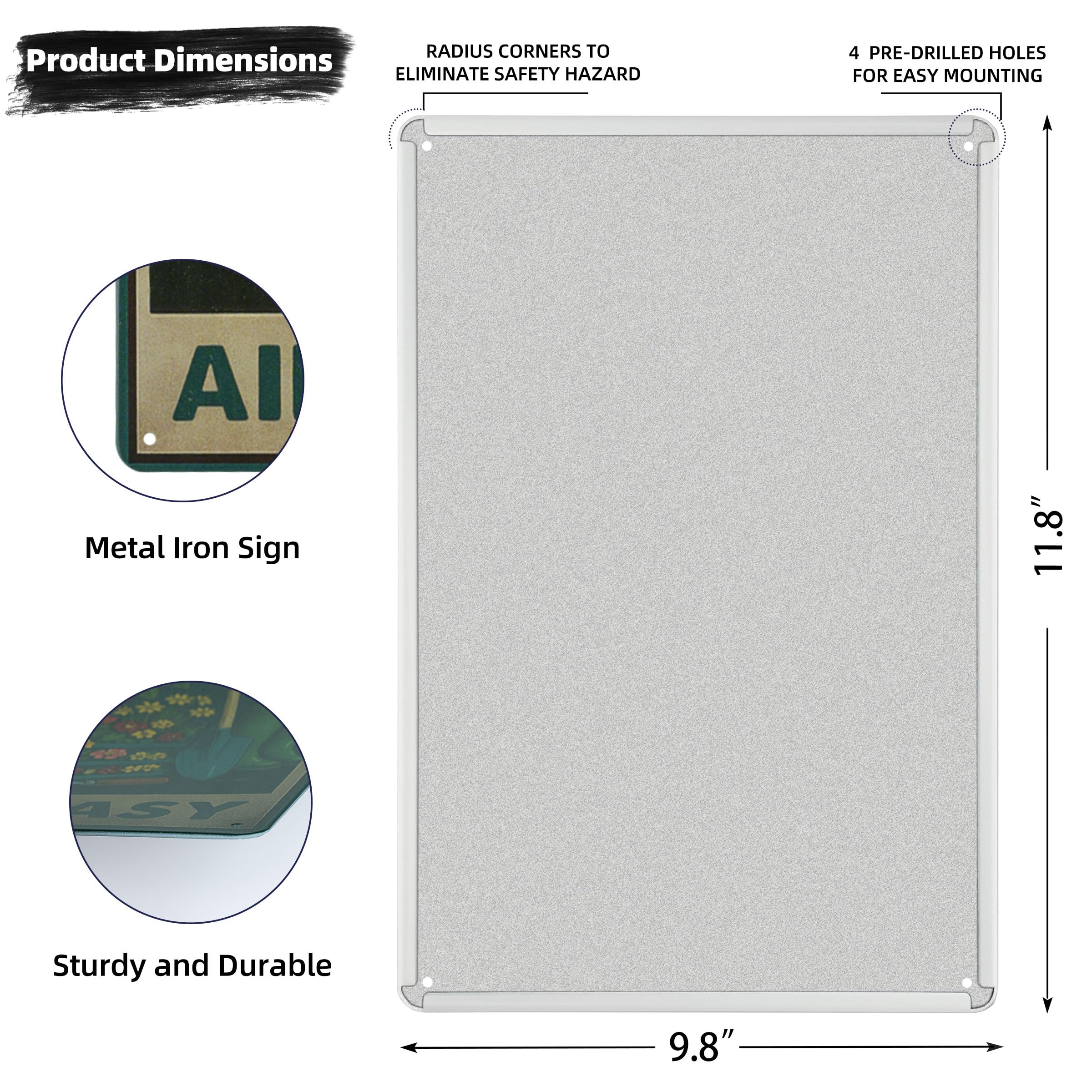 lucdnc Hoeing Ain't Easy ready-to-hang sign for effortless display