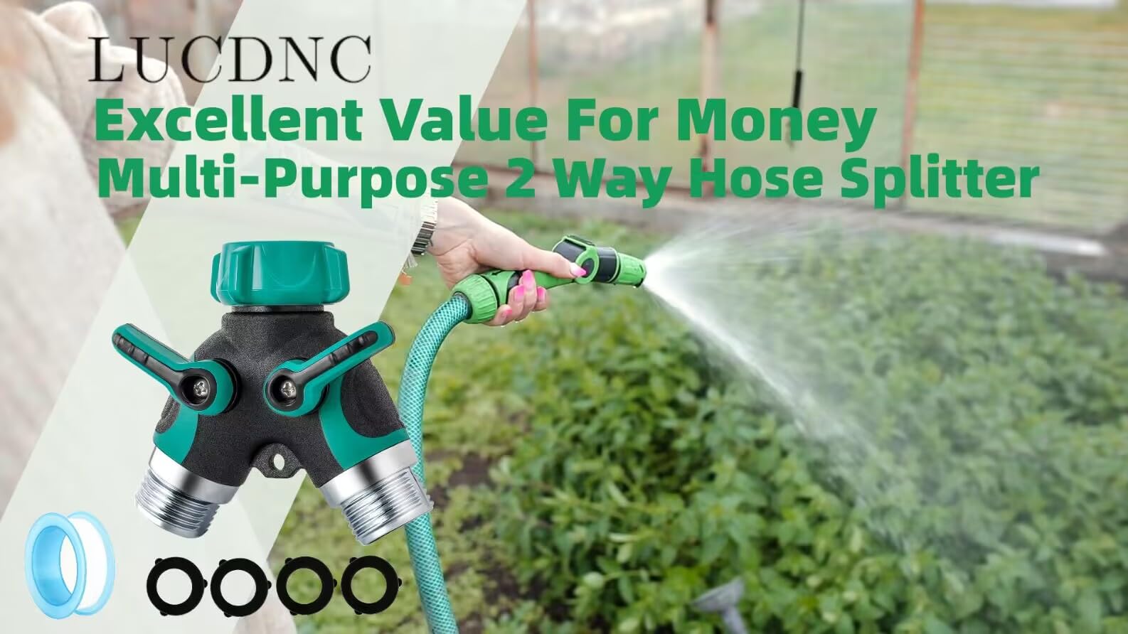 LUCDNC versatile irrigation adapter supports mist, sprinkler, and drip systems.