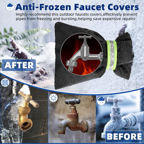 lucdnc reflective Velcro strap secures faucet cover for snug fit