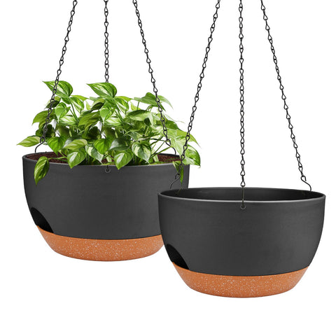 Lucieblessdesign 12-inch self-watering hanging planter with reservoir for steady moisture.
