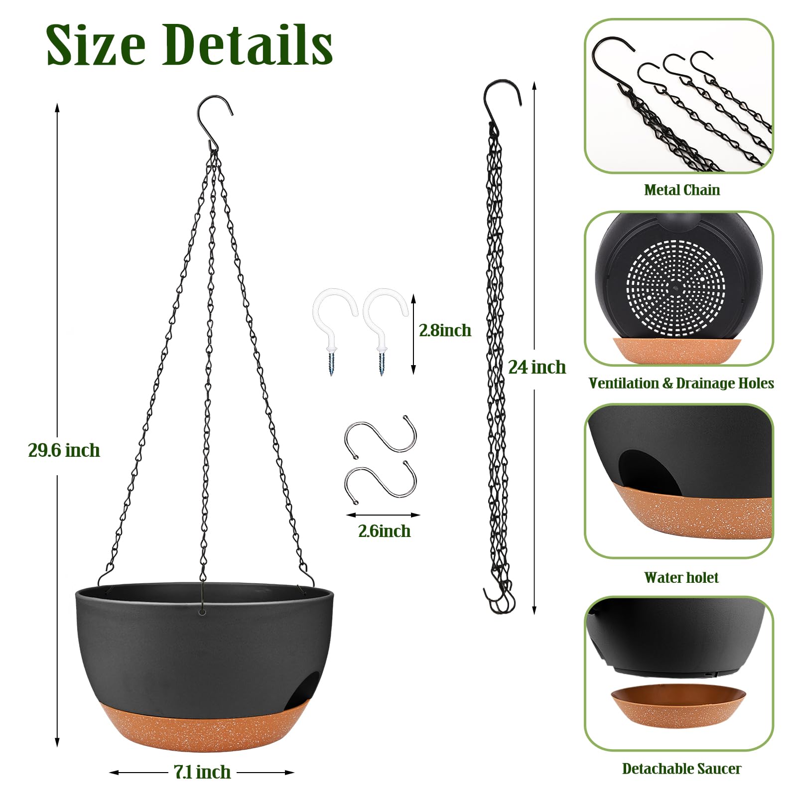 Lucieblessdesign planter with drainage holes and mesh tray to prevent waterlogging.