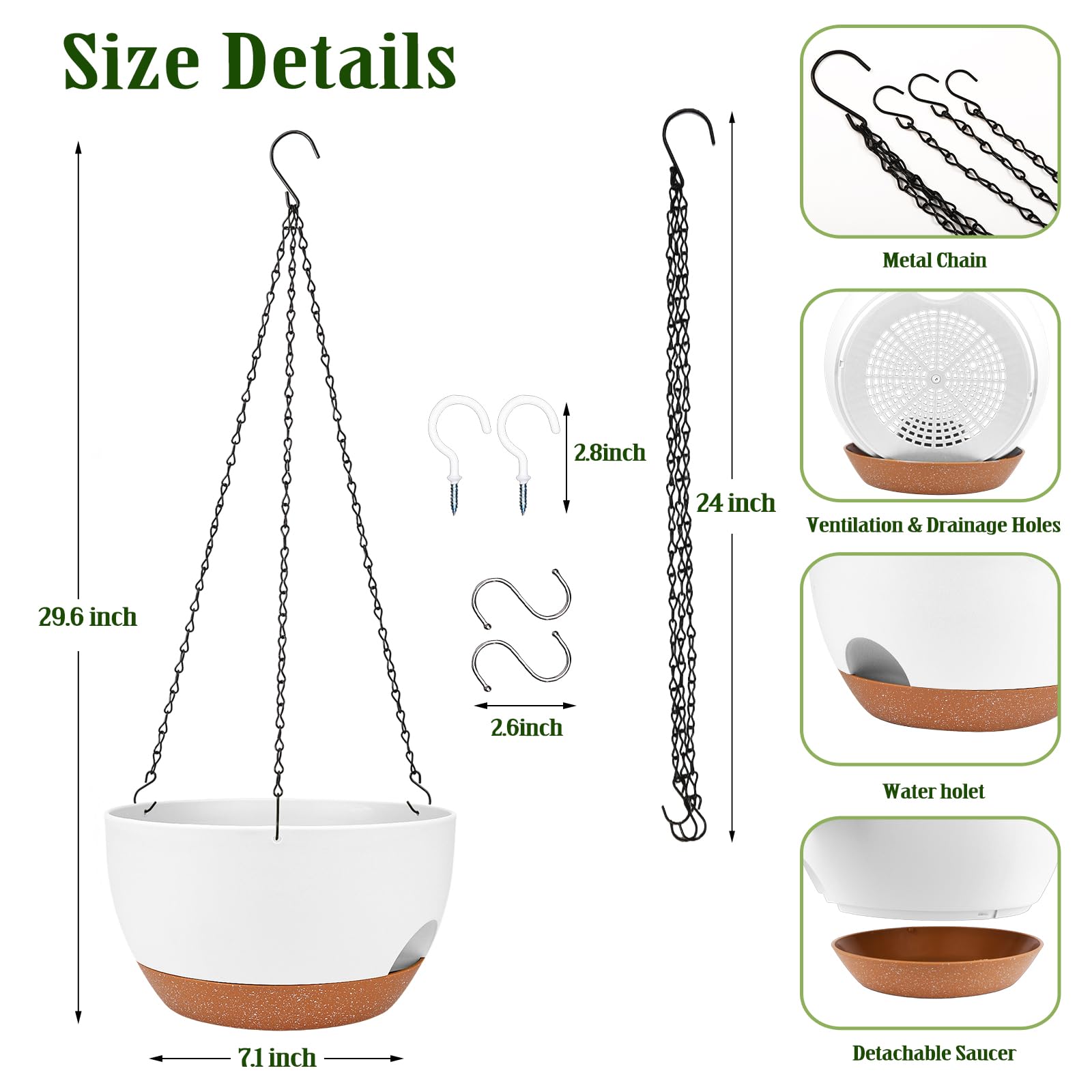 Lucieblessdesign hanging planter showing self-watering reservoir feature