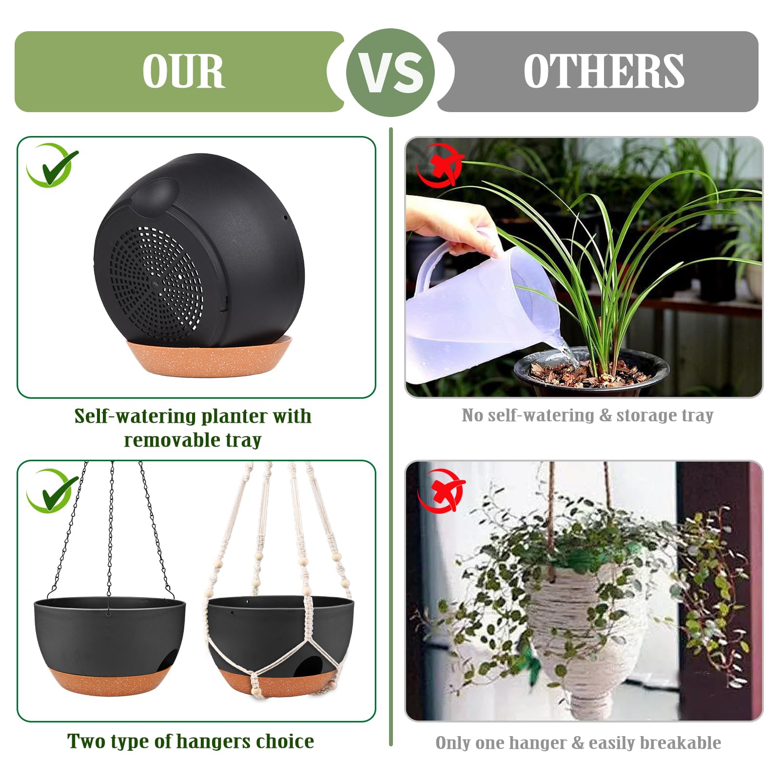 Lucieblessdesign sturdy plastic hanging basket designed to withstand weather.