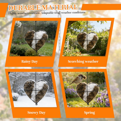 Lucift bird lovers gift honors nature with handmade alpaca fiber nesting heart.