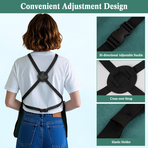 LUCKIPLUS adjustable waist and shoulder straps for a customizable fit.