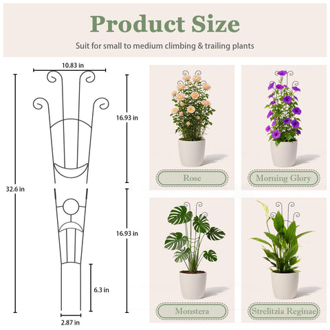 Luckjuju anti-rust coated metal trellis provides durable garden support