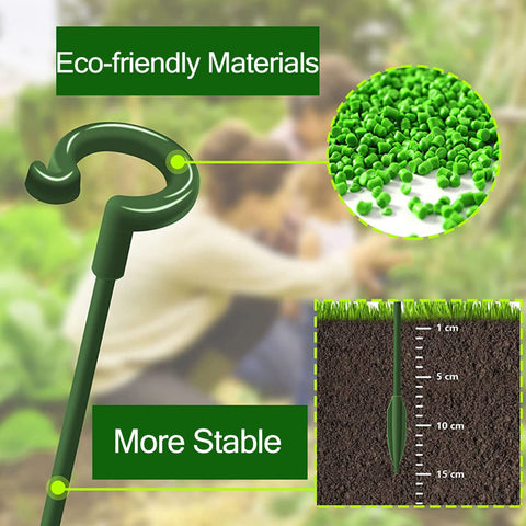 LUCKJUJU dark green stake blends with foliage for a natural look