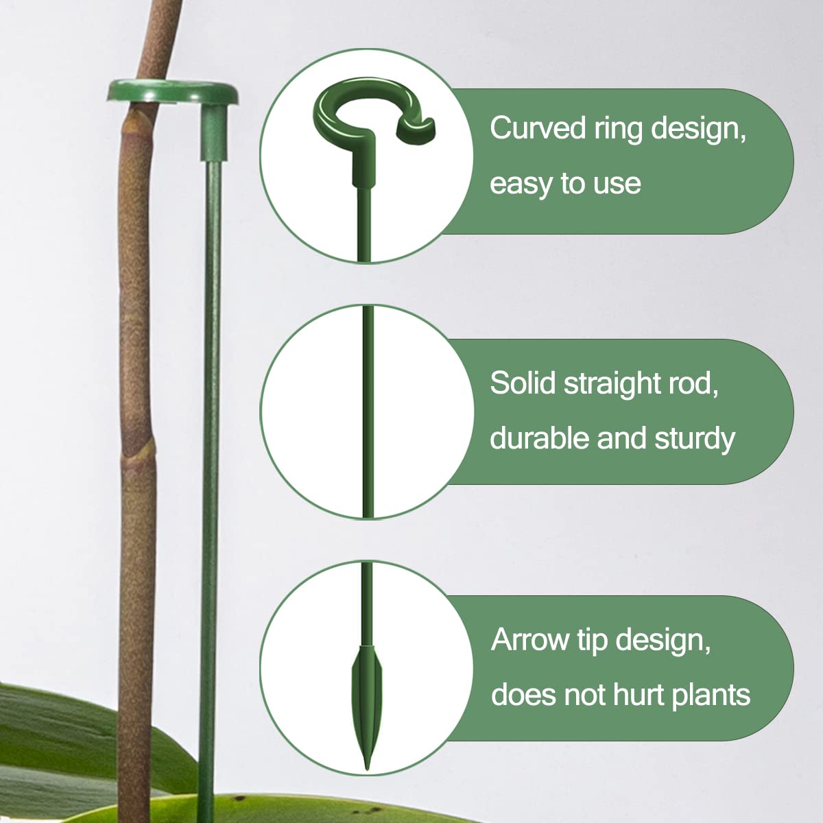 LUCKJUJU fiberglass stake is durable and garden-blending