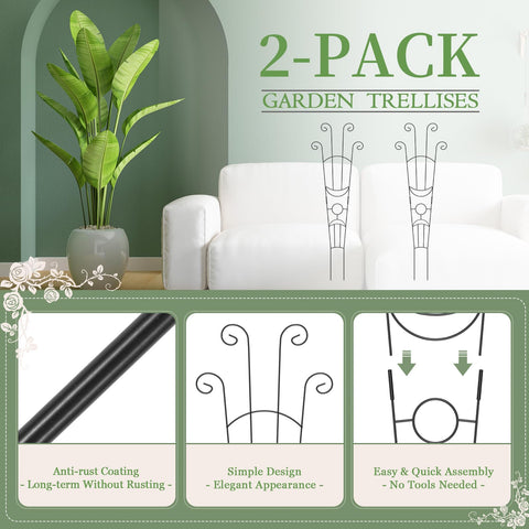 Luckjuju 32.6-inch tall trellis helps plants grow upward and stay upright