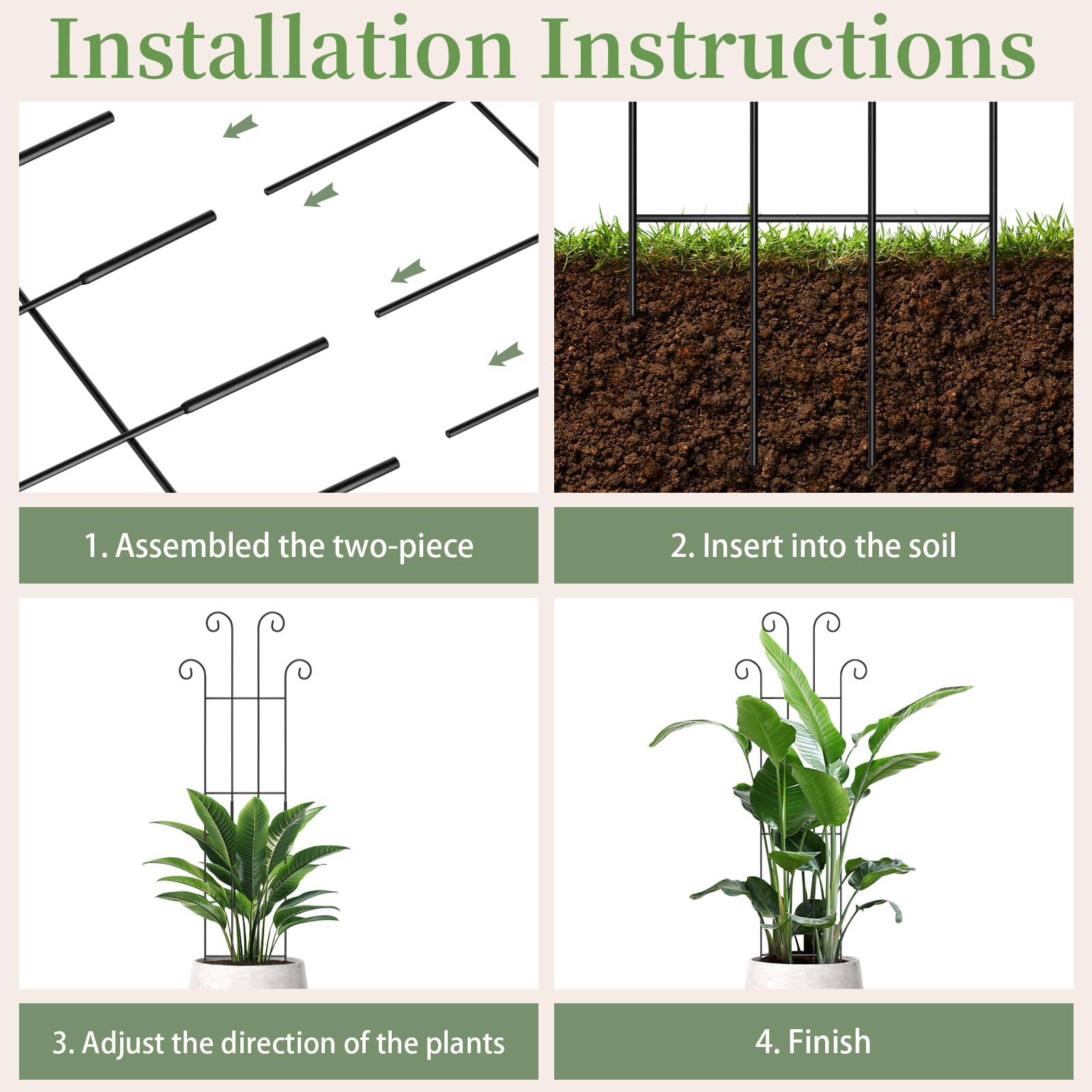 LUCKJUJU indoor outdoor plant support helps vines grow upward and stay tidy.
