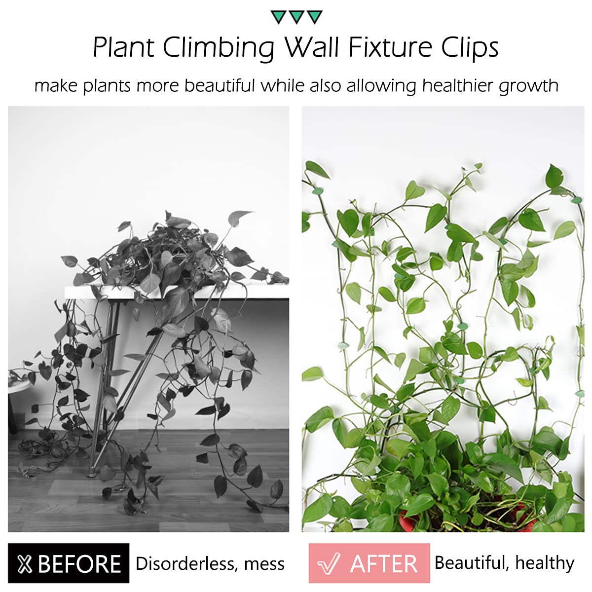 LUCKJUJU invisible wall clips blend with greenery for discreet support