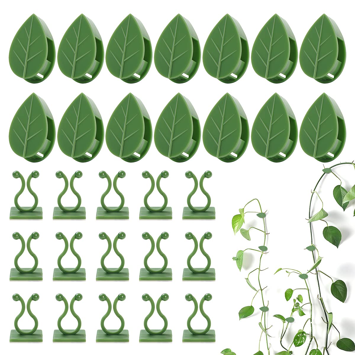 LUCKJUJU leaf-shaped wall clip holds vines discreetly for tidy growth.
