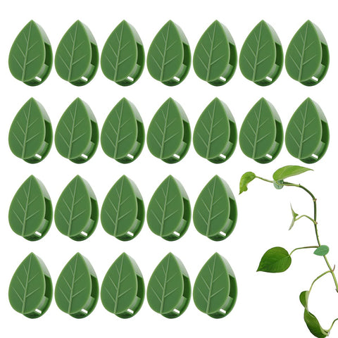 LUCKJUJU leaf-shaped clips securely anchor green vines for tidy growth