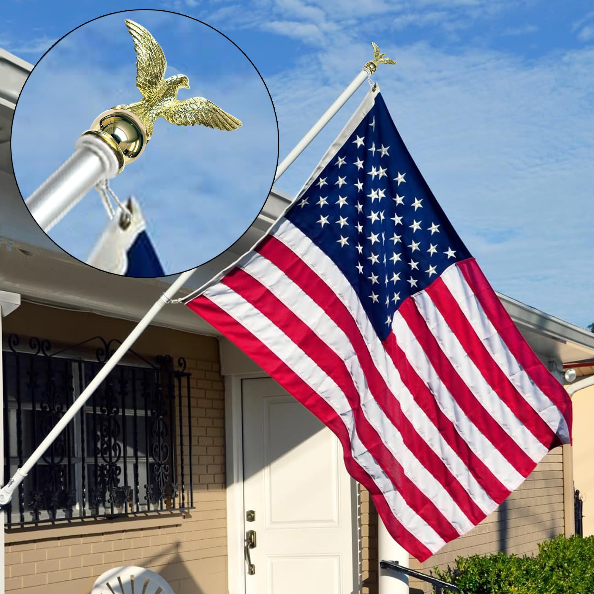 Luckupper eagle ball topper serves as a replacement for worn flag ornaments.