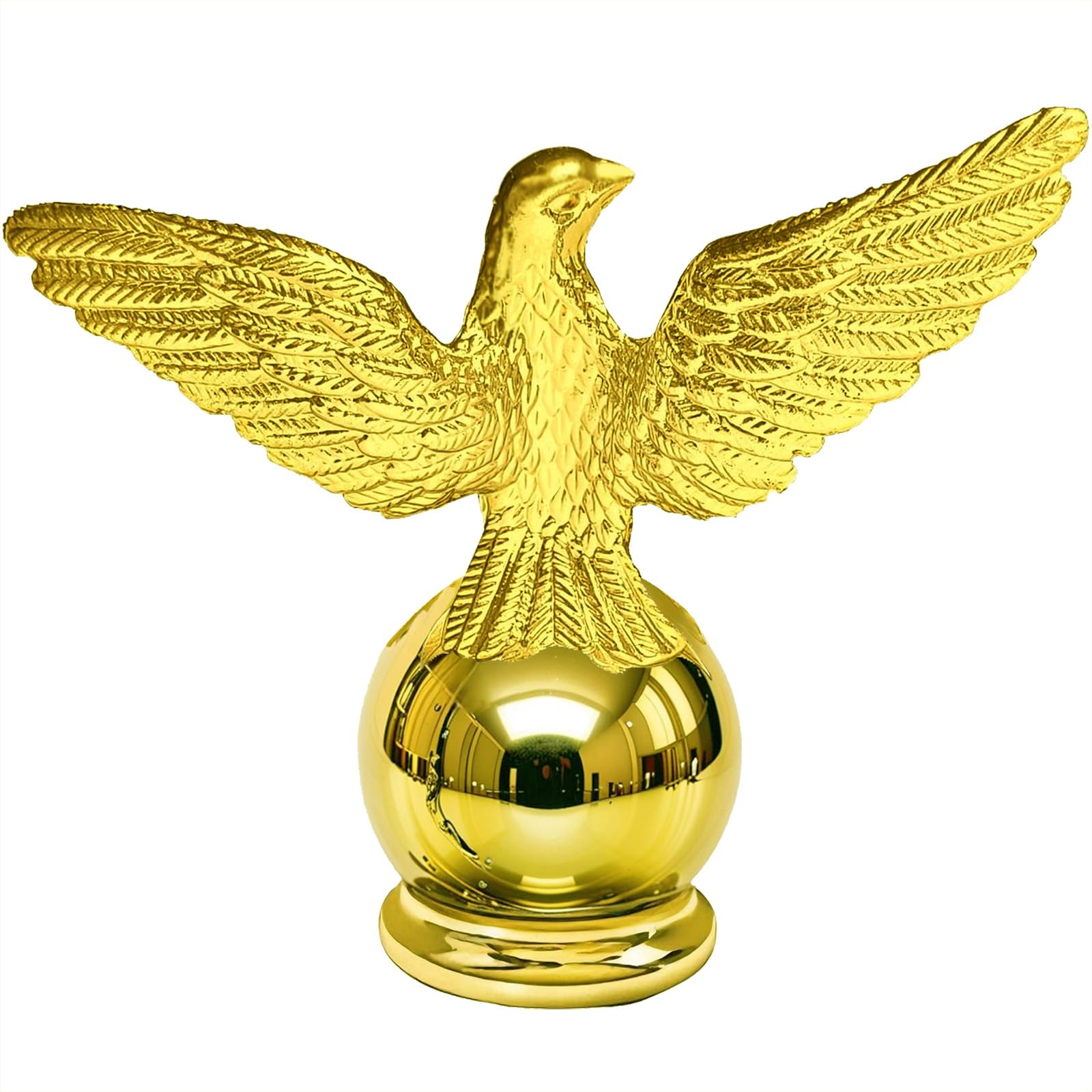 Luckupper flagpole topper for 1 inch with golden eagle design and secure mounting.