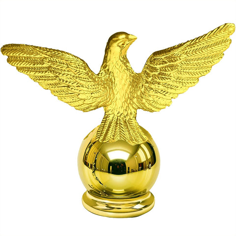 Luckupper flagpole topper for 1 inch with golden eagle design and secure mounting.