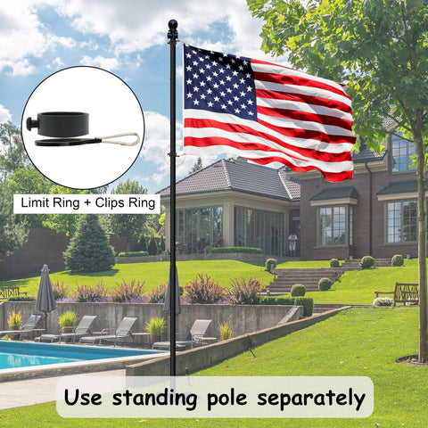 Luckupper lightweight aluminum flag pole enables easy outdoor setup.
