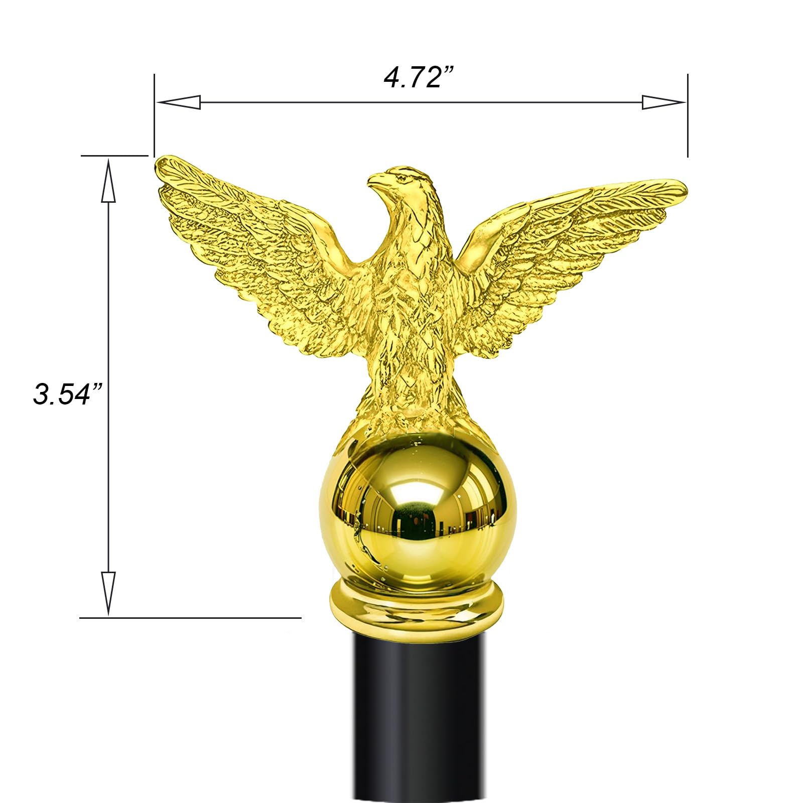 Luckupper patriotic eagle topper with a polished gold finish for curb appeal.