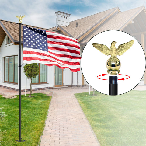 Luckupper weatherproof eagle topper for 1 inch flagpoles withstands outdoor conditions.
