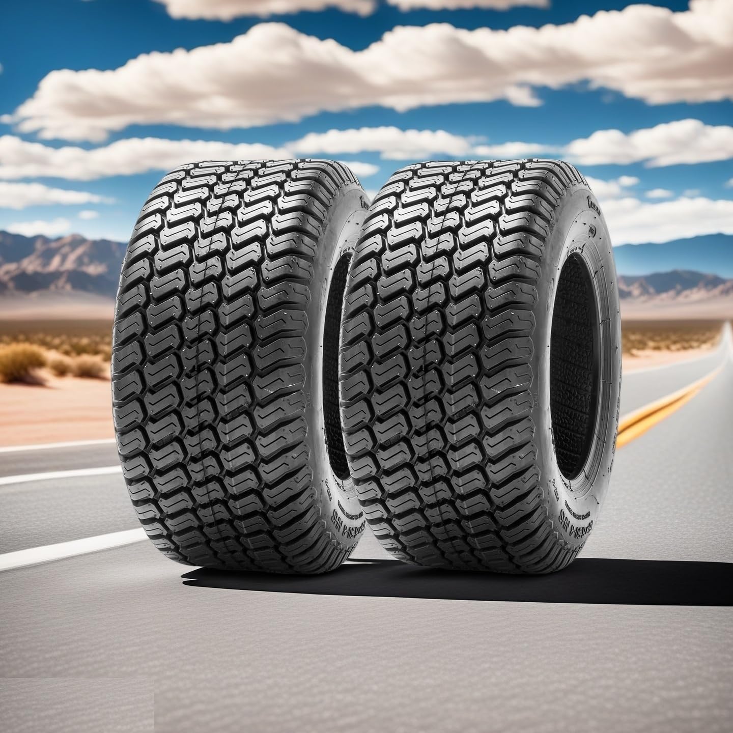 Lucky Seven 16x6.50-8 tire side view boosts grass traction for riding mowers