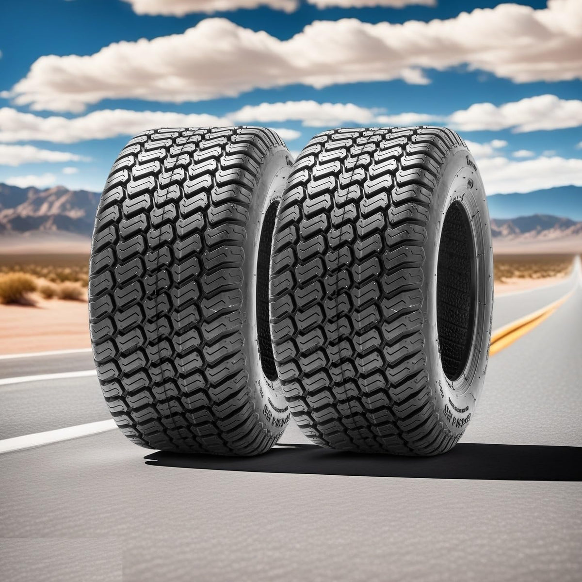 Lucky Seven 16x6.50-8 tire side view boosts grass traction for riding mowers