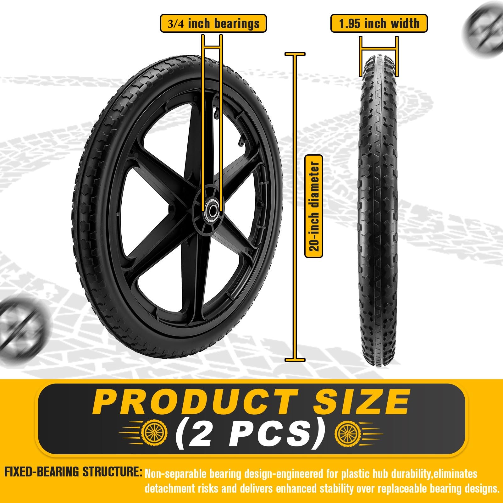 Lucky Seven ABS rim and high-carbon steel bearings support heavy loads