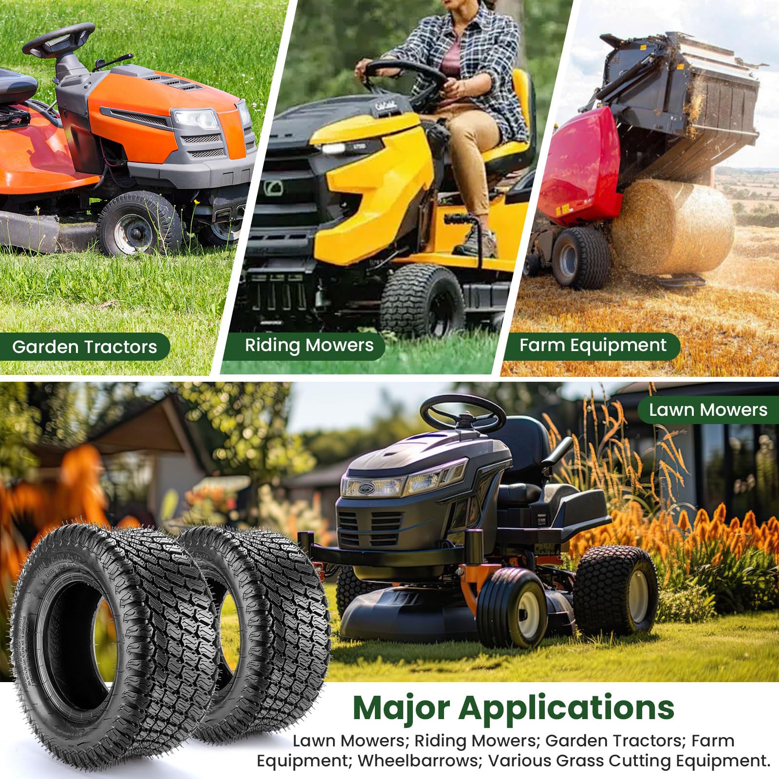Lucky Seven brand-compatible tires for John Deere Husqvarna Cub Cadet
