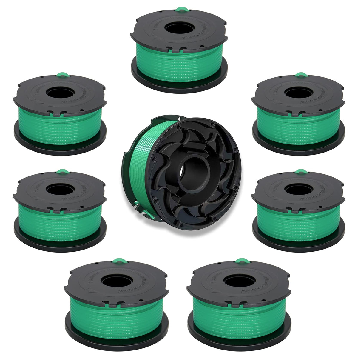 Lucky Seven SF-080 spool with pre-wound 20 ft line, ready for quick replacement.