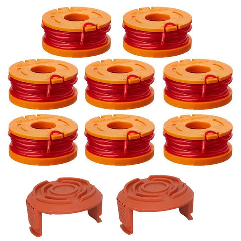 Lucky Seven trimmer line on orange spool ready for Worx-compatible edging.
