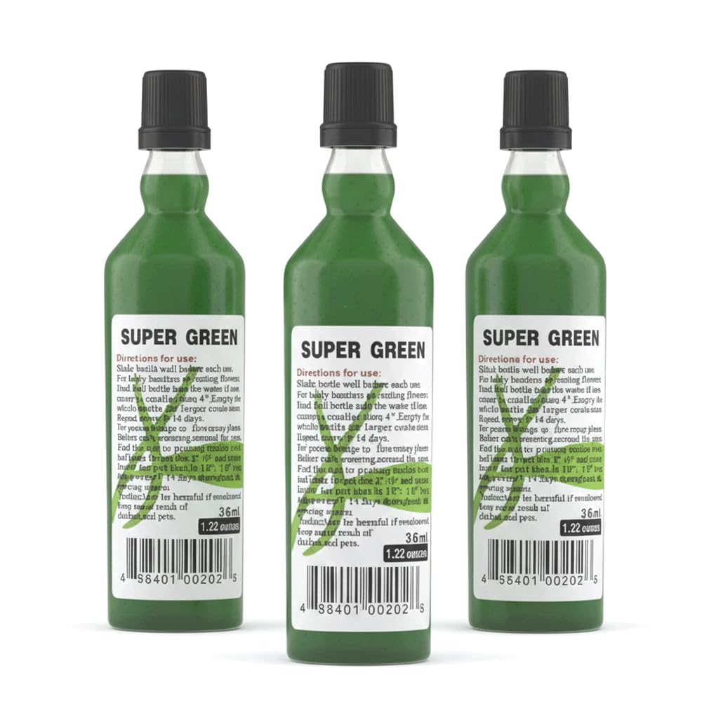 LuckyBamboo Super Green fertilizer pack—three bottles for convenient indoor plant feeding.