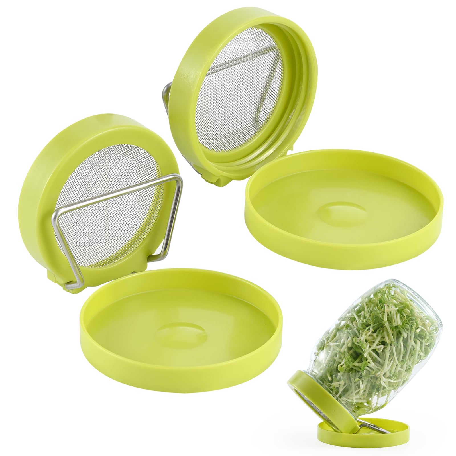 Luckyiren tilted lid sprouter showing improved airflow for even sprouts