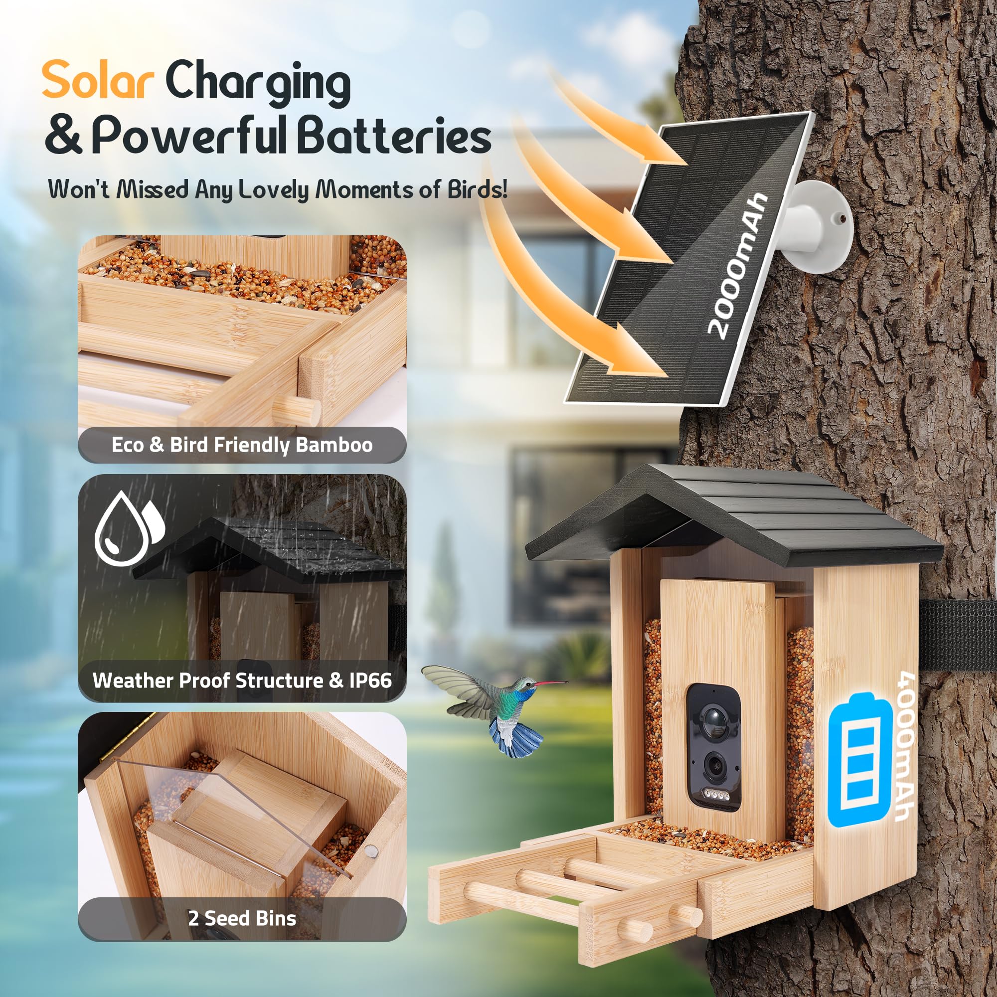 LUCKY NAVI weatherproof bamboo housing withstands outdoor conditions