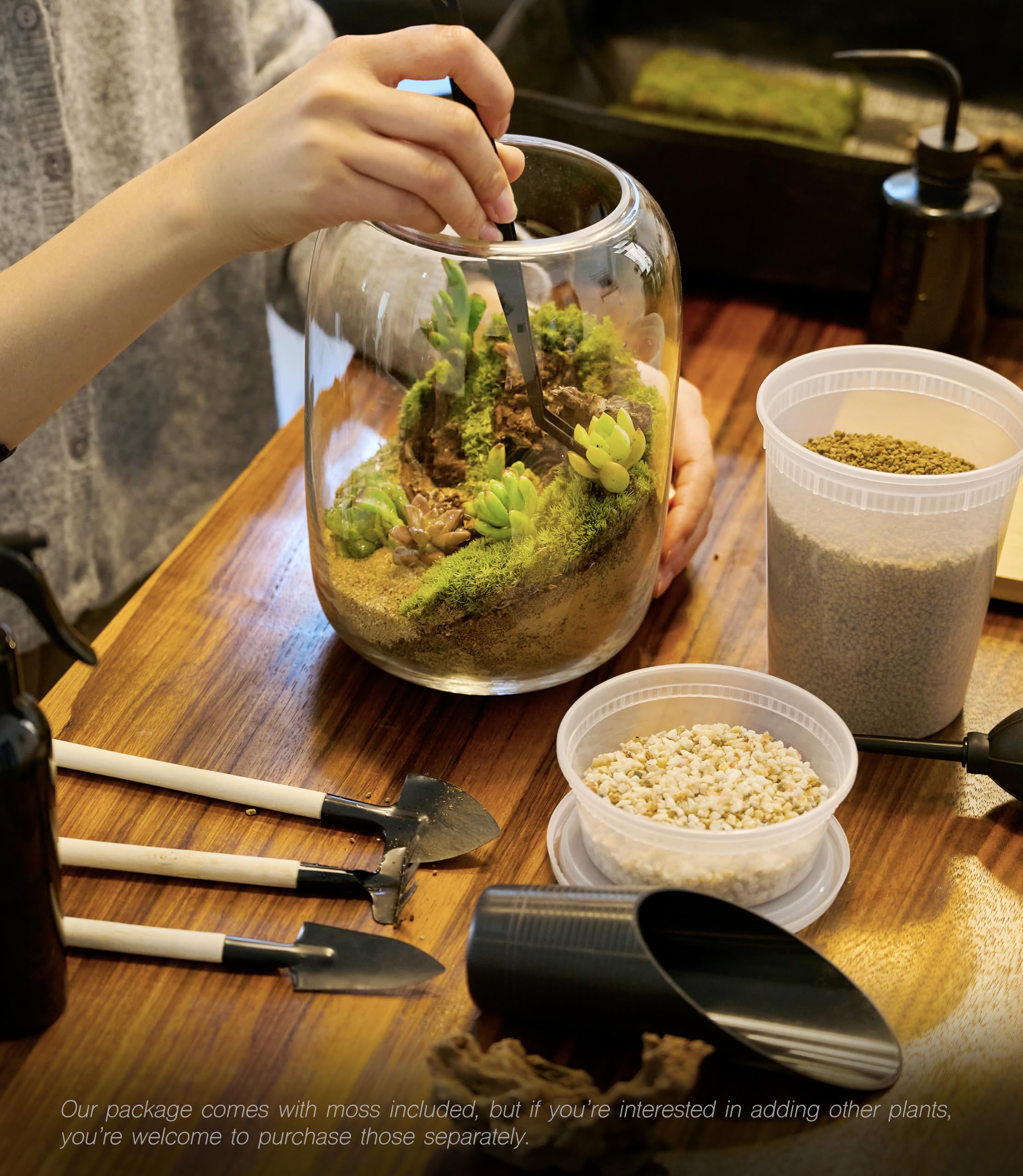 LuckyRunes Terrarium Kit spray bottle enables easy misting for healthy moisture.