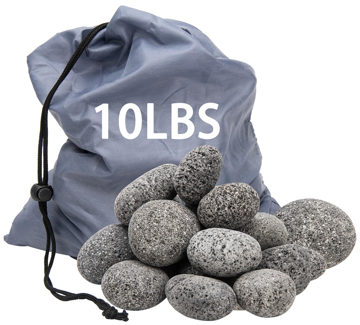 LuckySlycyc black lava rocks for fire pit with 2-3 inch stones for even heat distribution