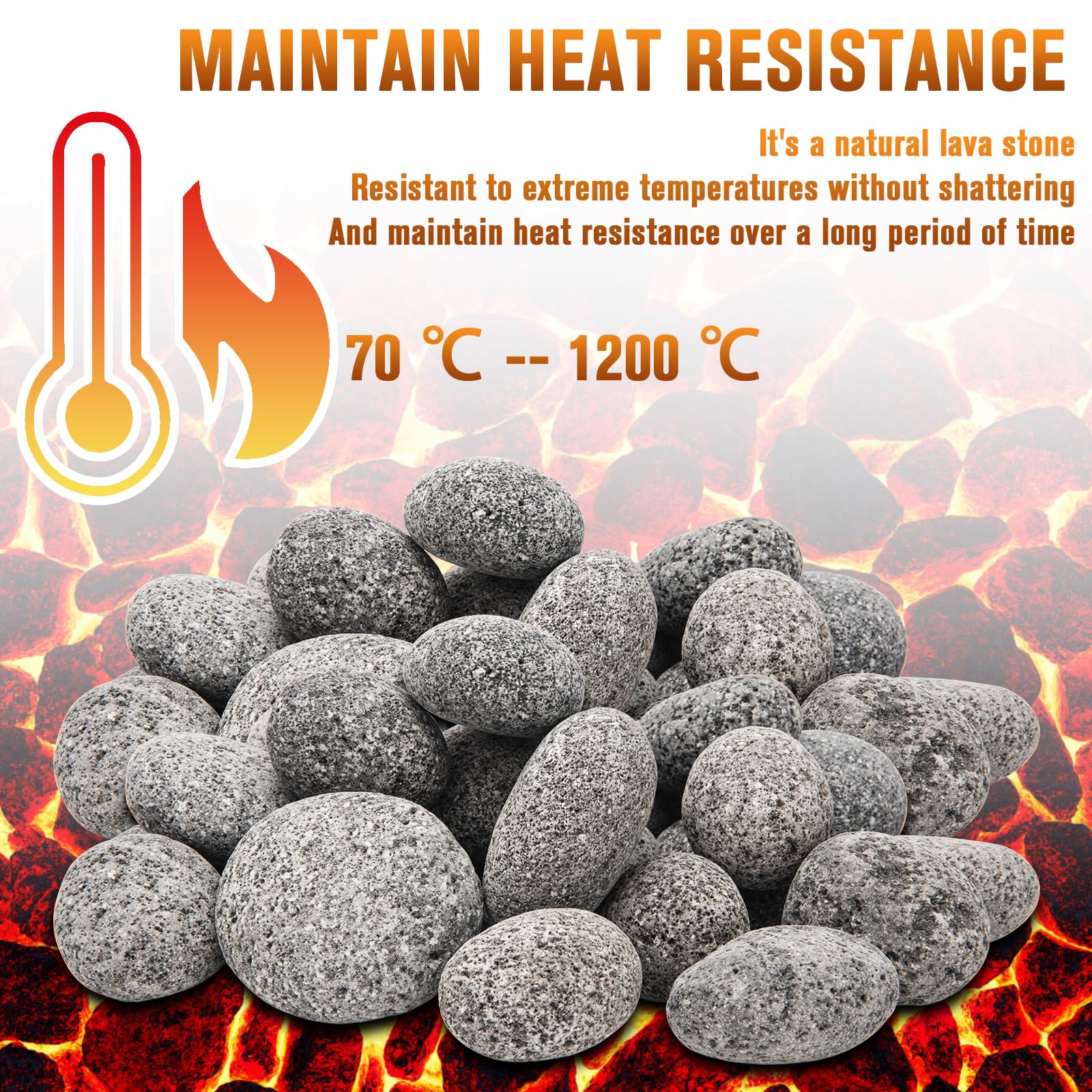 LuckySlycyc tumbled lava rocks with smooth edges for safe handling and elegant display