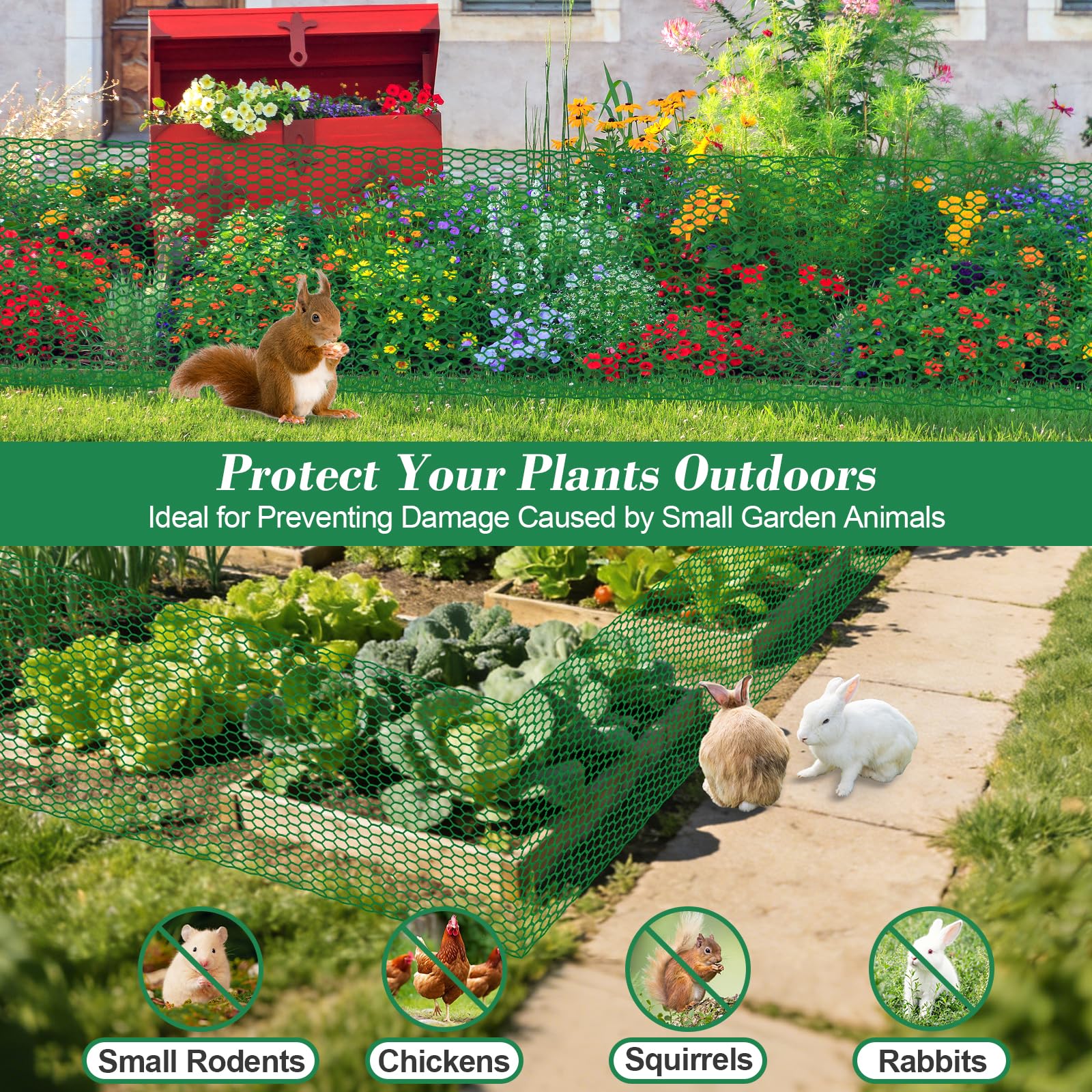 Lucomb plant protector zip ties fastening mesh for a sturdy garden cage