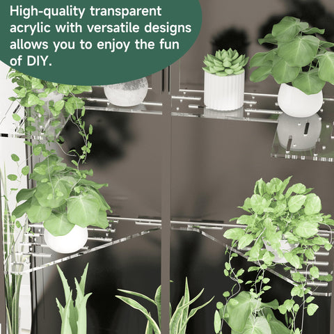 LUVCOSY Rudsta wide shelf butterfly creates decorative, airy plant arrangement.