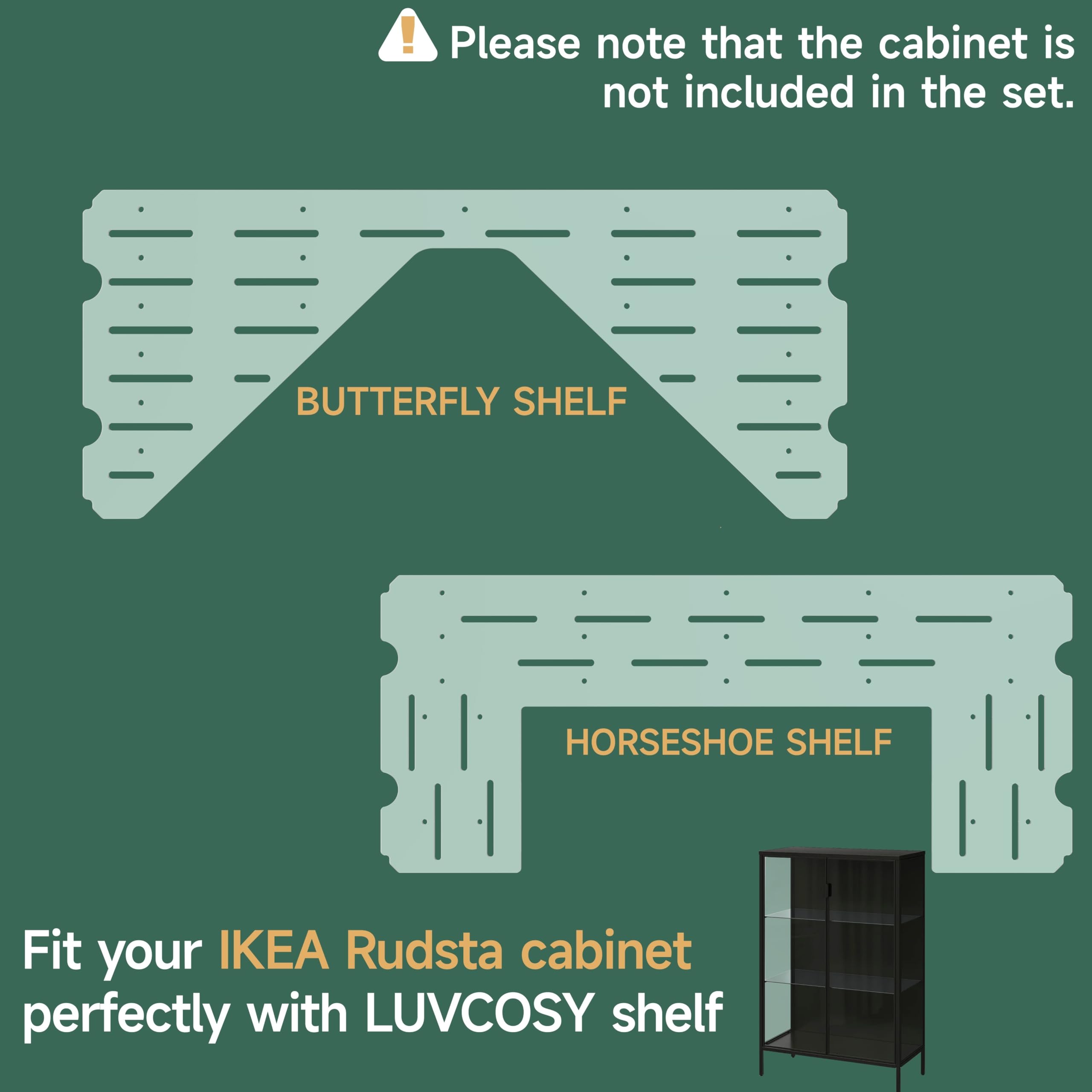 LUVCOSY Rudsta wide shelf horseshoe offers versatile layout for plants.