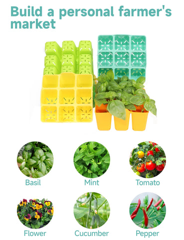 LUVCOSY seed starter tray 8-pack dishwasher-safe label for easy cleaning.