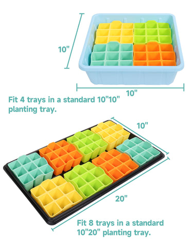 LUVCOSY seed starter tray 8-pack drain holes design for moisture control.