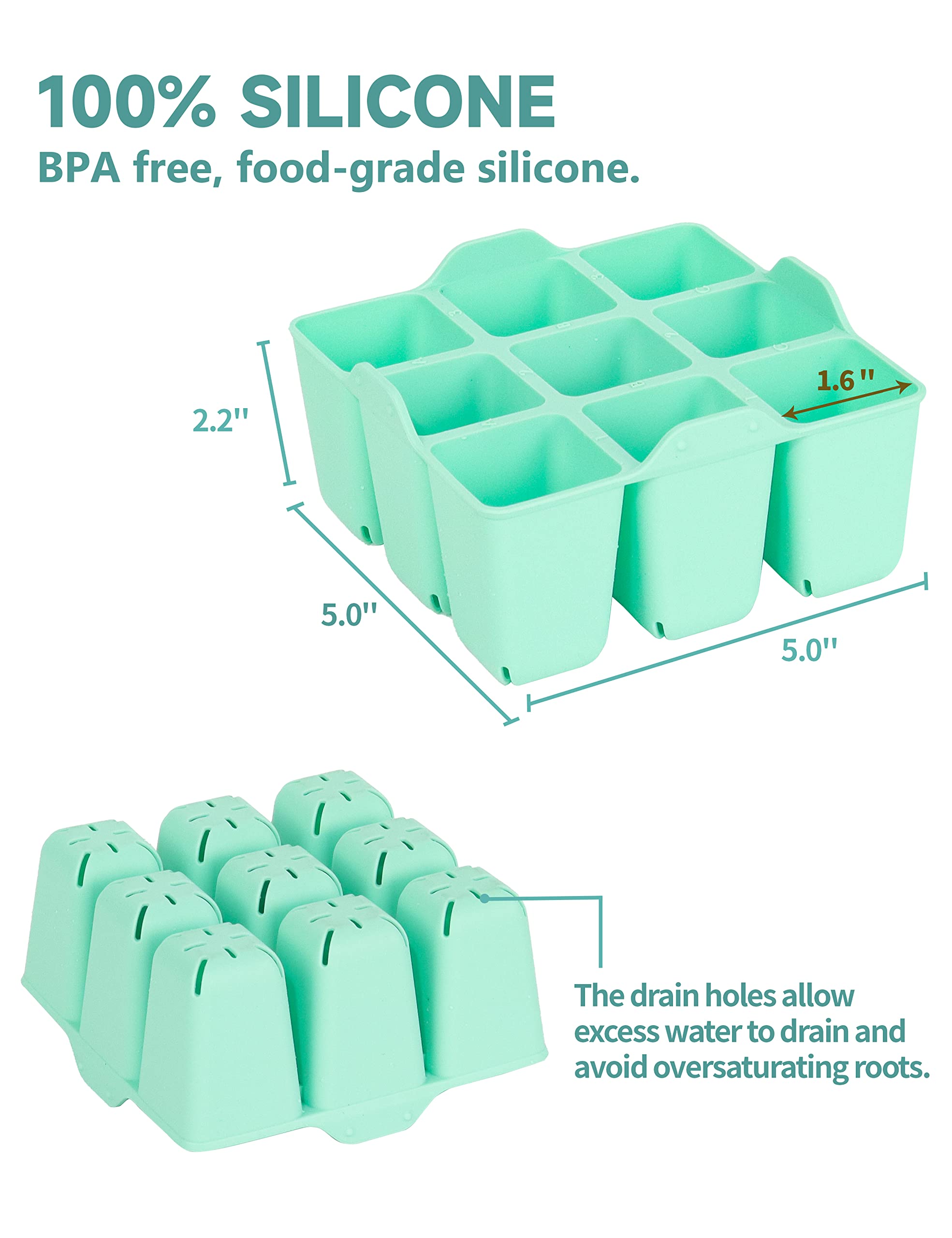 LUVCOSY seed starter tray 8-pack stacked cells highlighting modular setup.