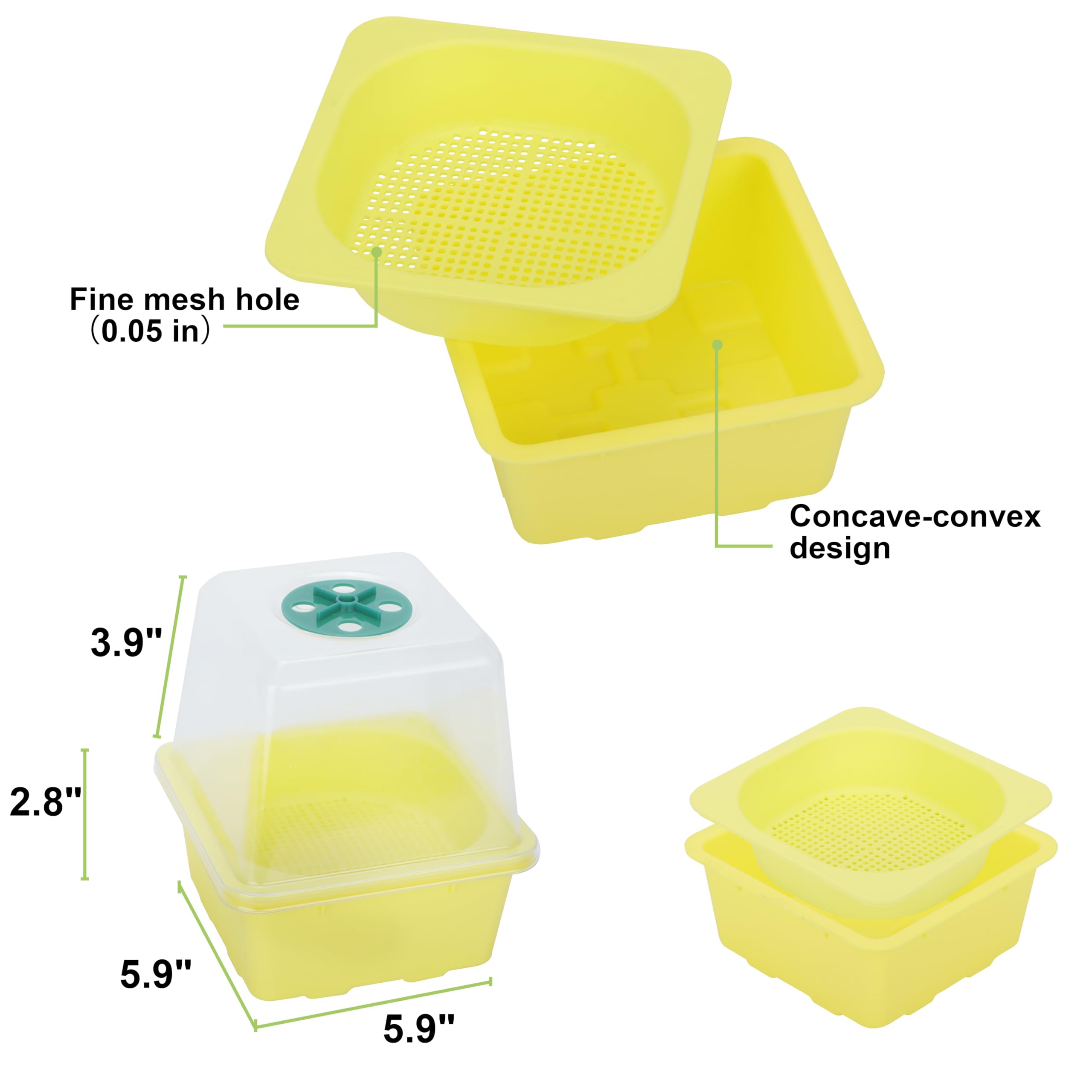 LUVCOSY 5x5 sprouting tray designed for compact kitchen countertop gardening.