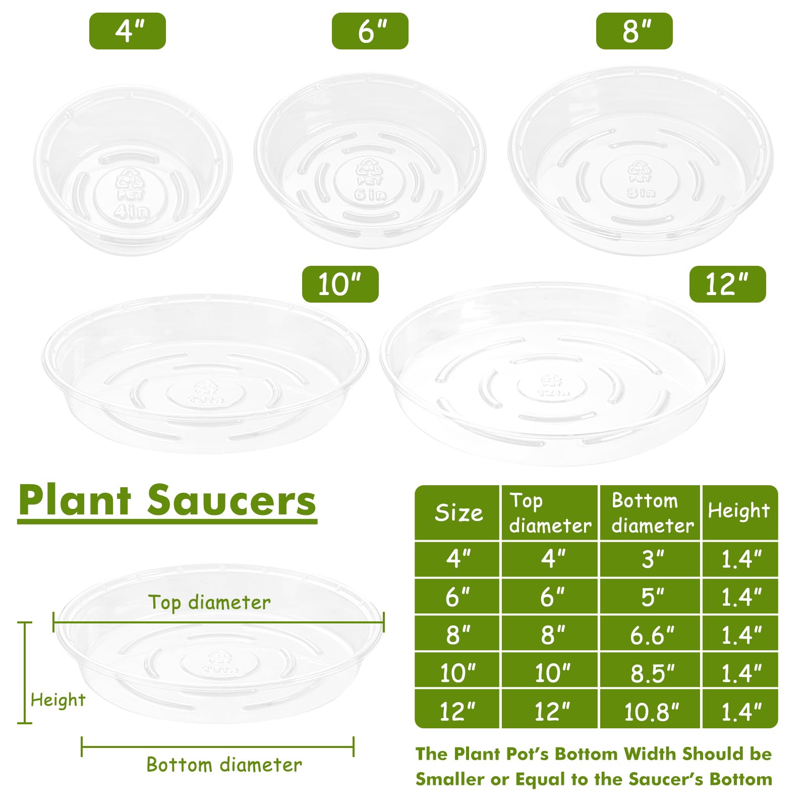 Lucpur outdoor-use plant saucer resists weather and cracking.