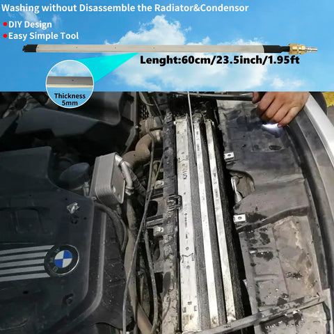 Lucstar condenser cleaner head for efficient debris removal on fins.