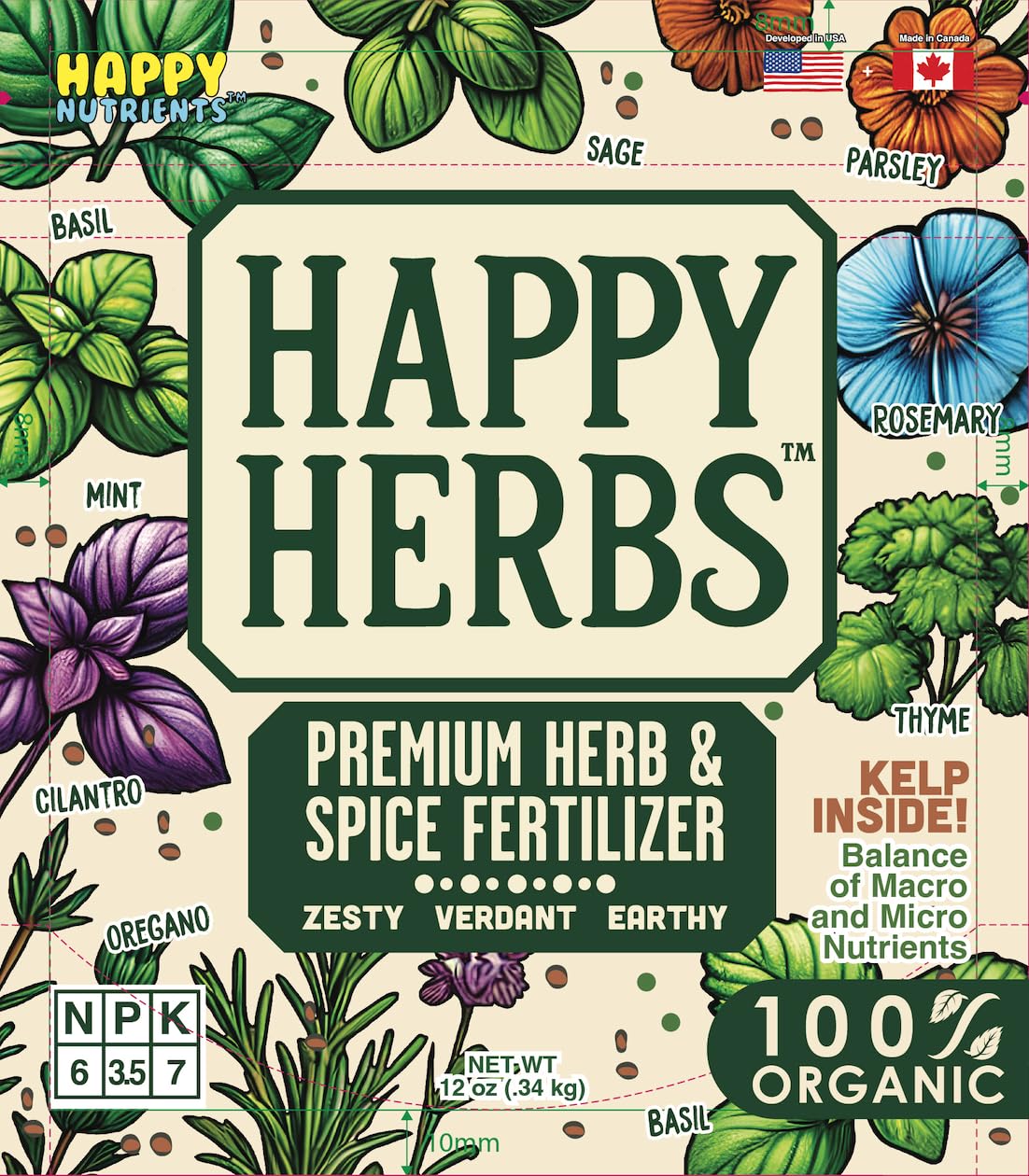 Ludicrous Nutrients Happy Herbs herbs thriving in hydroponic setup.