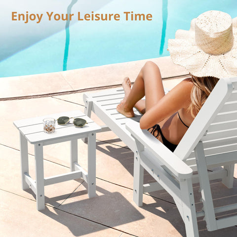 LUE BONA outdoor side table used both indoors and outdoors beside seating areas.