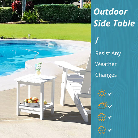 LUE BONA side table with stable legs for uneven surfaces.