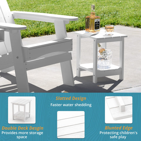 LUE BONA table withstands rain and humidity outdoors.